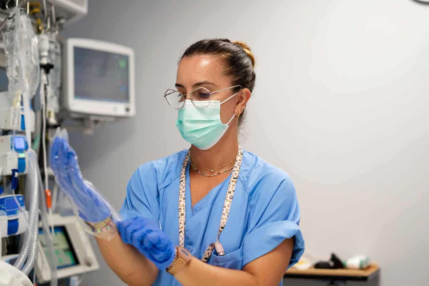 Nurse working in a safety-critical hospital setting