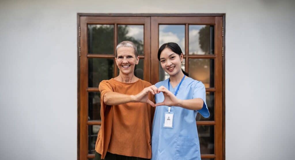 Nurse talking with a patient